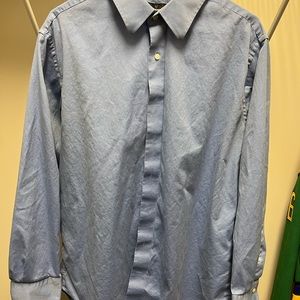 Saks Fifth Mens Slim Fit Dress Shirt in Pale Blue